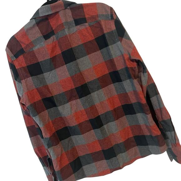 Untuckit Button Down Shirt Men's Large Barrelstone Maroon Plaid Long Sleeve - Picture 3 of 6